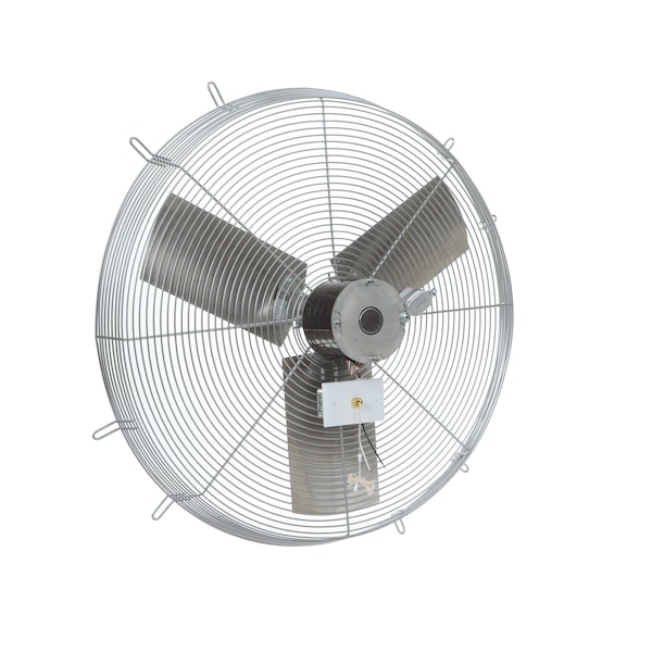 Exhaust Fan, 30" TEAO Motor, 120V, Wire Guard, 1/4HP, 3-Speed, Gray